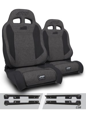 Jeep Wrangler JKU Seat - PRP Seats - Enduro Elite Reclining Suspension - Grey - `07-`18